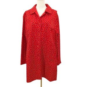 Reversible Red Polka Dot Coat Jacket‎ XL 1X Vintage Mod Whimsical Statement